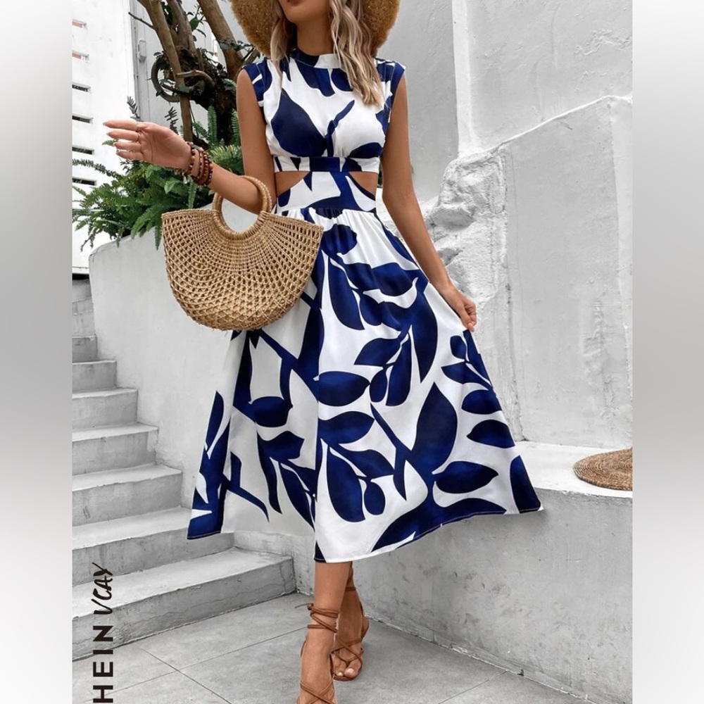 NWT Navy Blue cut out dress